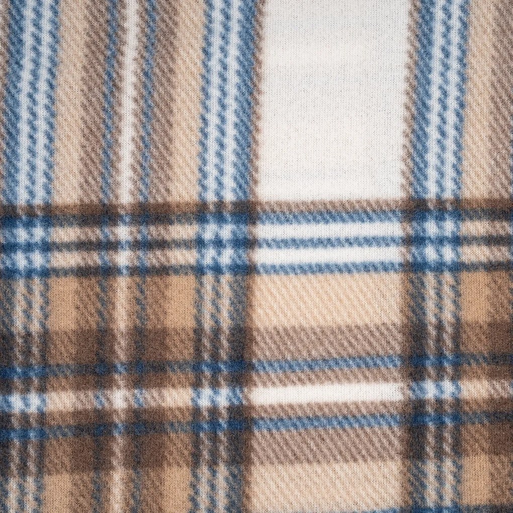 Koc polarowy brązowo-niebiesko-biały, 150 x 200 cm