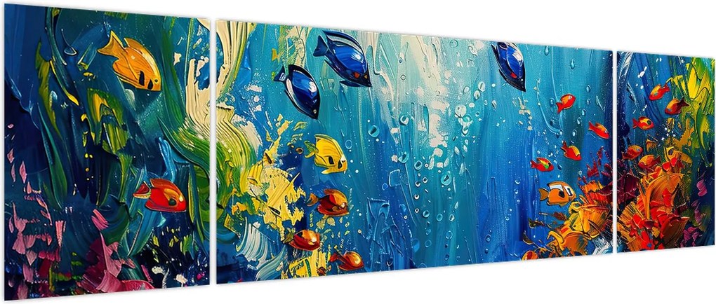 Obraz - Malowanie podwodnego świata (170x50 cm)