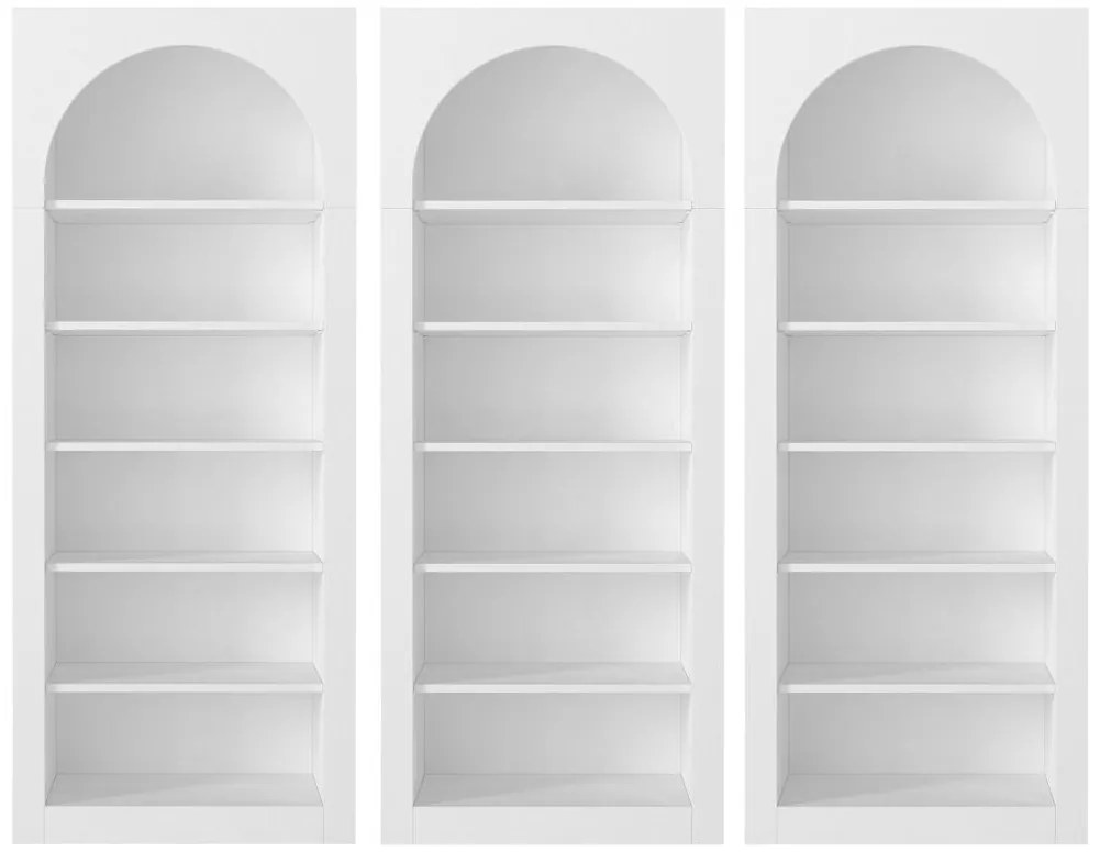 Zestaw 3 biblioteczek z 6 wnękami - Biały - CYMORA