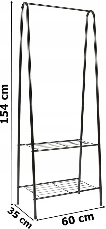 Minimalistyczny czarny wieszak na ubrania G4-G30