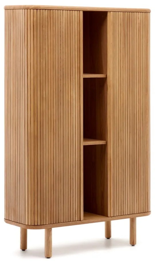 Szafka w dekorze jesionu z drzwiami przesuwnymi w naturalnym kolorze 110x160x40 cm Mailen – Kave Home