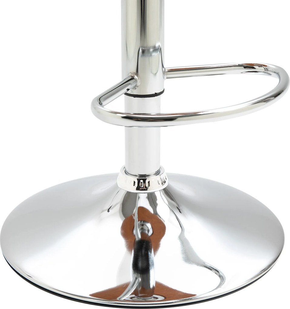 HOMCOM Stołek barowy z podnóżkiem zestaw 2 szt. Krzesło barowe z regulacją wysokości obrotowe PU czarny