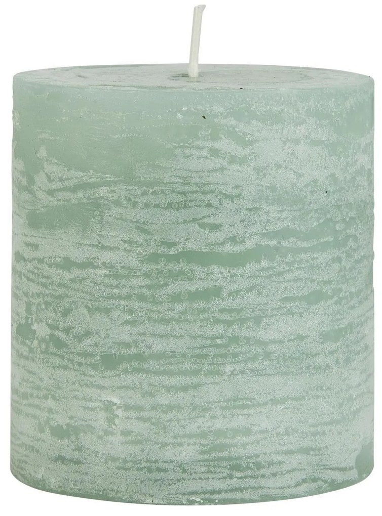 IB Laursen Zielona świeca słupkowa RUSTIC CANDLE GREEN 7,5 cm