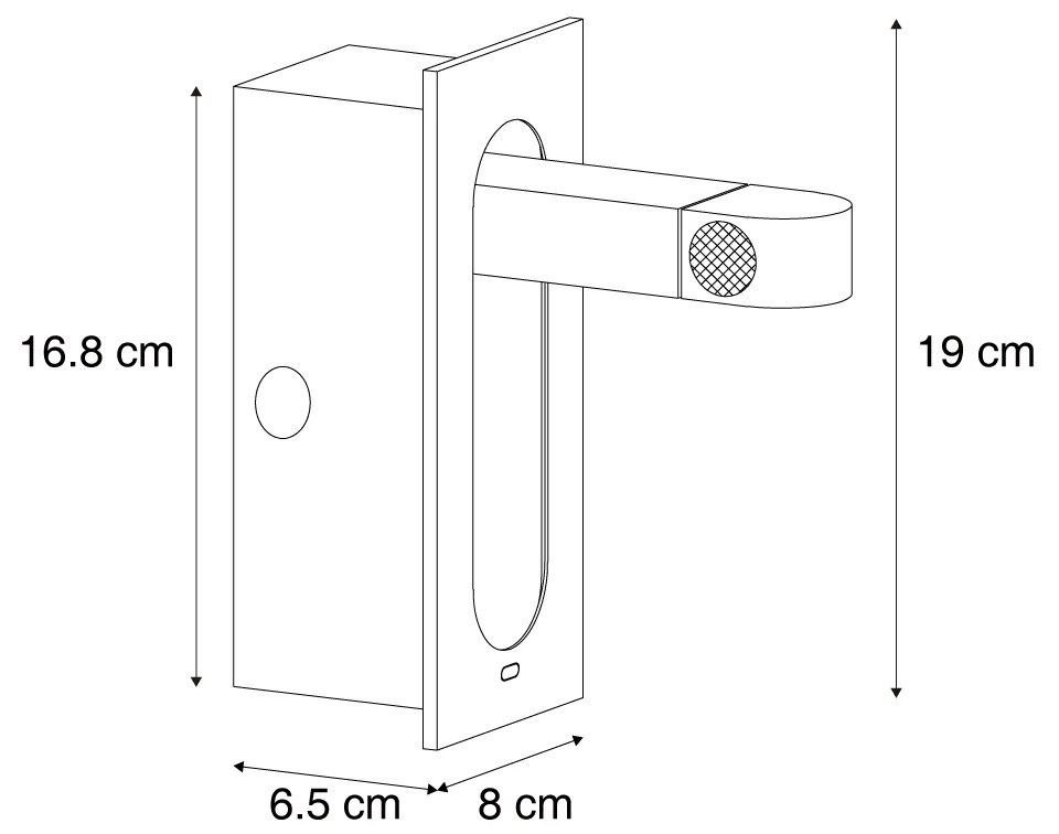 Nowoczesny Kinkiet / Lampa scienna w kolorze ciemnego brązu z LED i portem USB-C - Hilton Nowoczesny Oswietlenie wewnetrzne