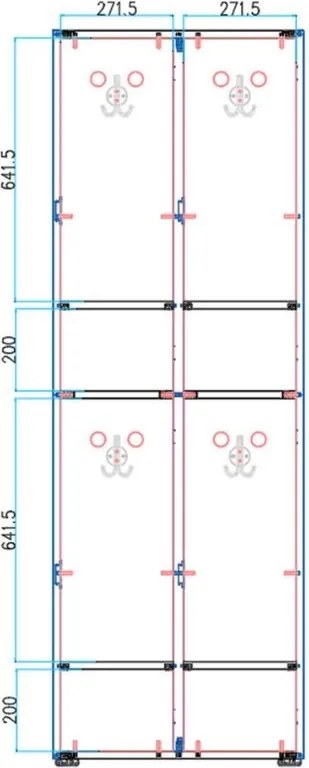 Drewniana szafka skrytkowa S4, 4 schowki, demontaż, zamek obrotowy, szary/dąb naturalny