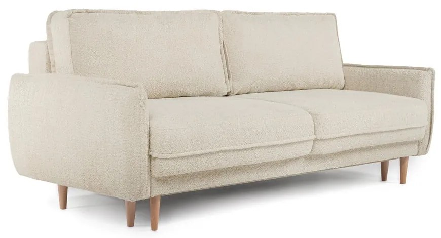 Beżowa rozkładana sofa z materiału bouclé 215 cm Patti – Bonami Selection