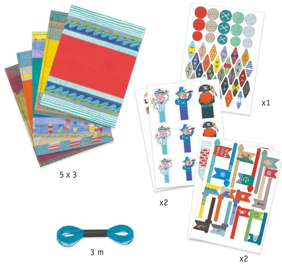 Zestaw origami z nieprzemakalnego papieru Djeco Statki