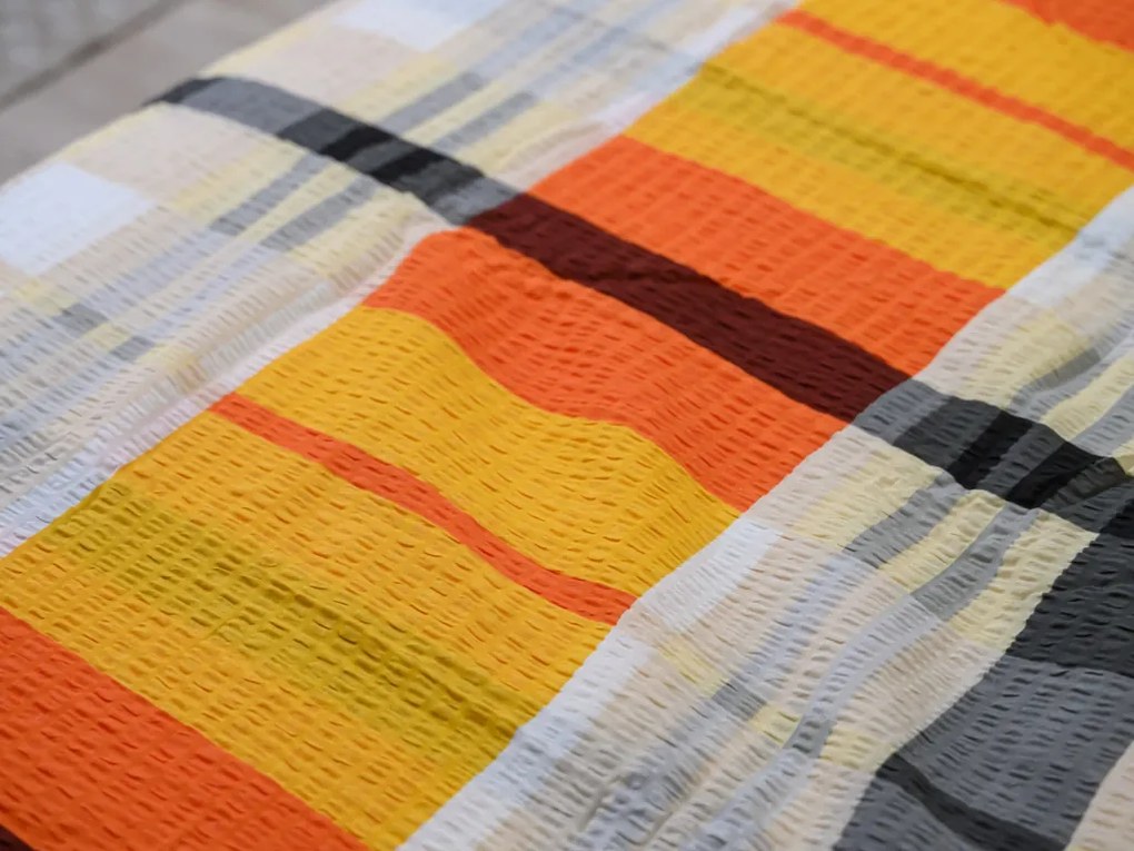 PrzytulneMieszkanie.pl PrzytulneMieszkanie.pl Pościel z kory z bawełny Renforcé ORANGE KUBE kolorowa Rozmiar pościeli: 70 x 90 cm | 140 x 200 cm