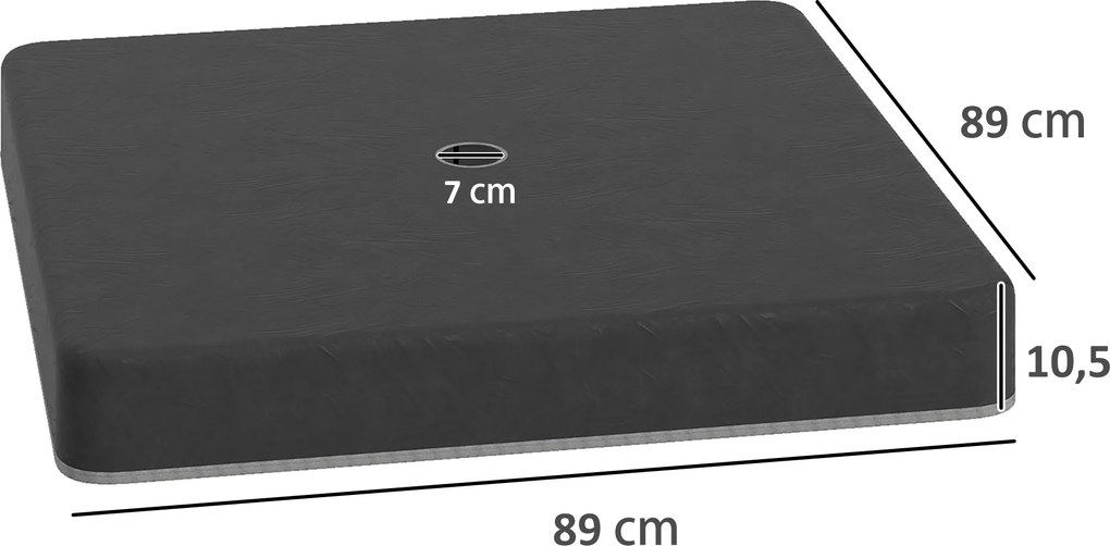 Outsunny Ciężarki do podstawy parasola, Wodoodporne, Napełnialne piaskiem, Plastik, 89D x 89S x 10,5W cm, Czarny