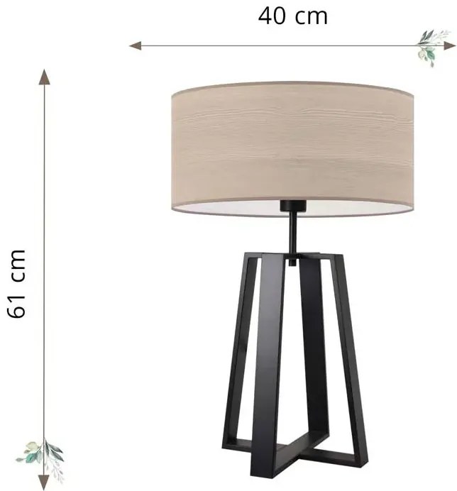 Skandynawska lampka nocna na białym stelażu - C6-W38