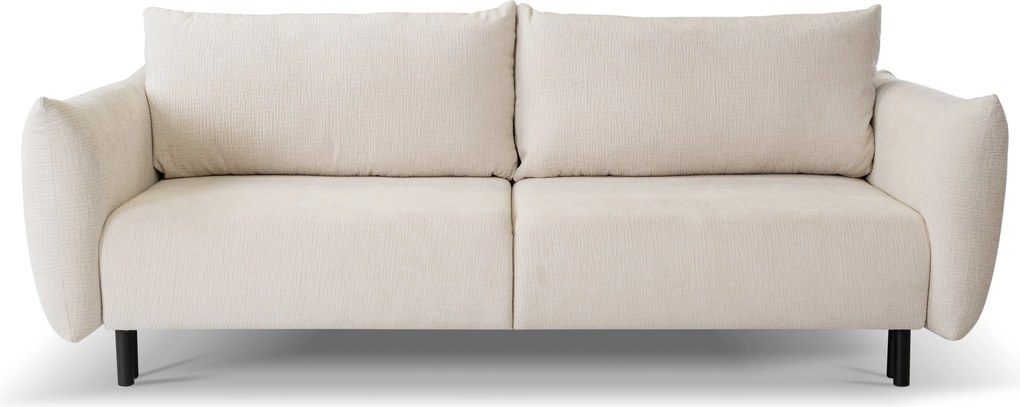 Masseno Sofa UNO z funkcją spania i pojemnikiem na pościel, Rozkładana sofa - Beżowy, OVER THE HORIZON 03