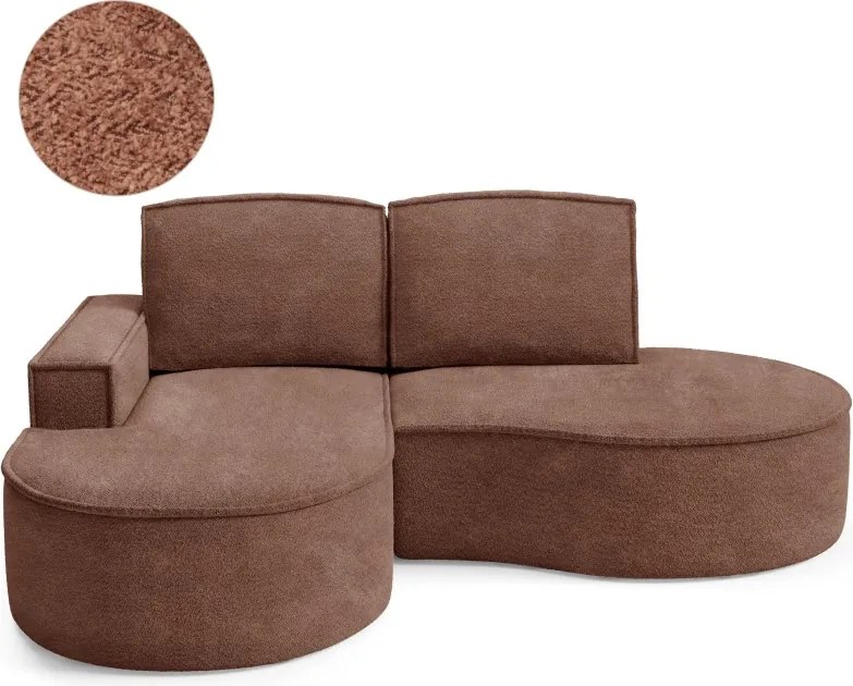 Narożnik MOLLY Lewostronny bez funkcji spania, wolnostojący tkanina ABRIAMO 12 Miedziany