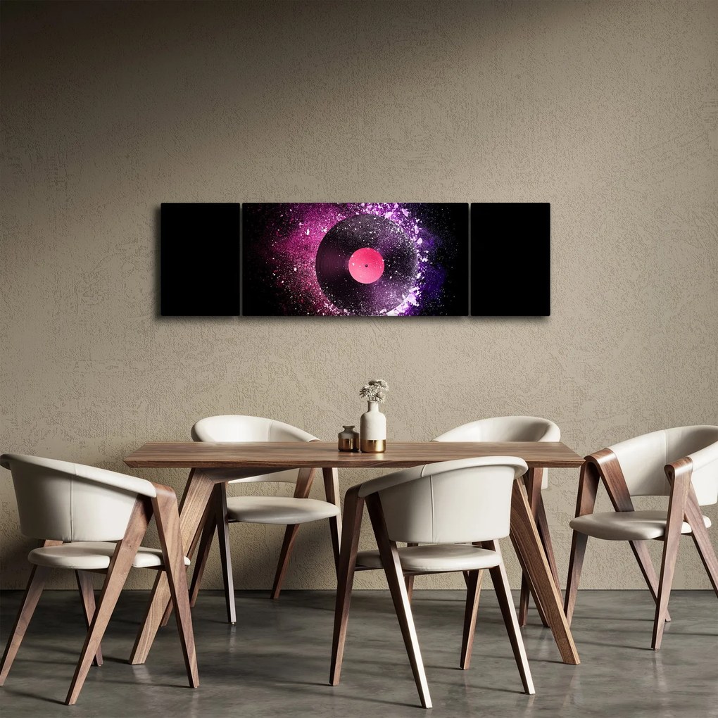 Obraz - Płyta winylowa w kolorze różowo-fioletowym (170x50 cm)