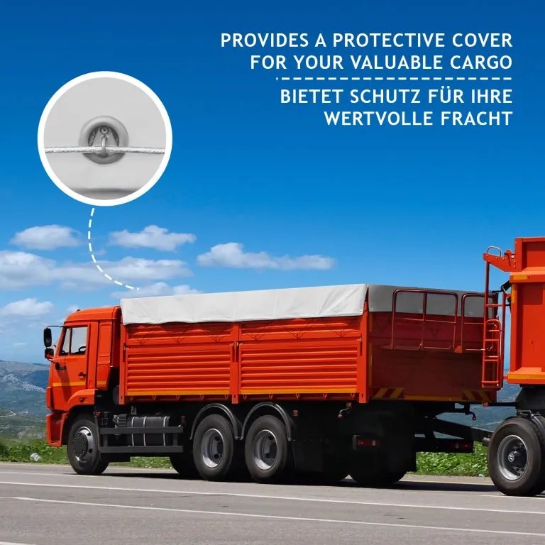 Plandeka JAGO 650 g/m², aluminiowe oczka, biała, 3x6 m