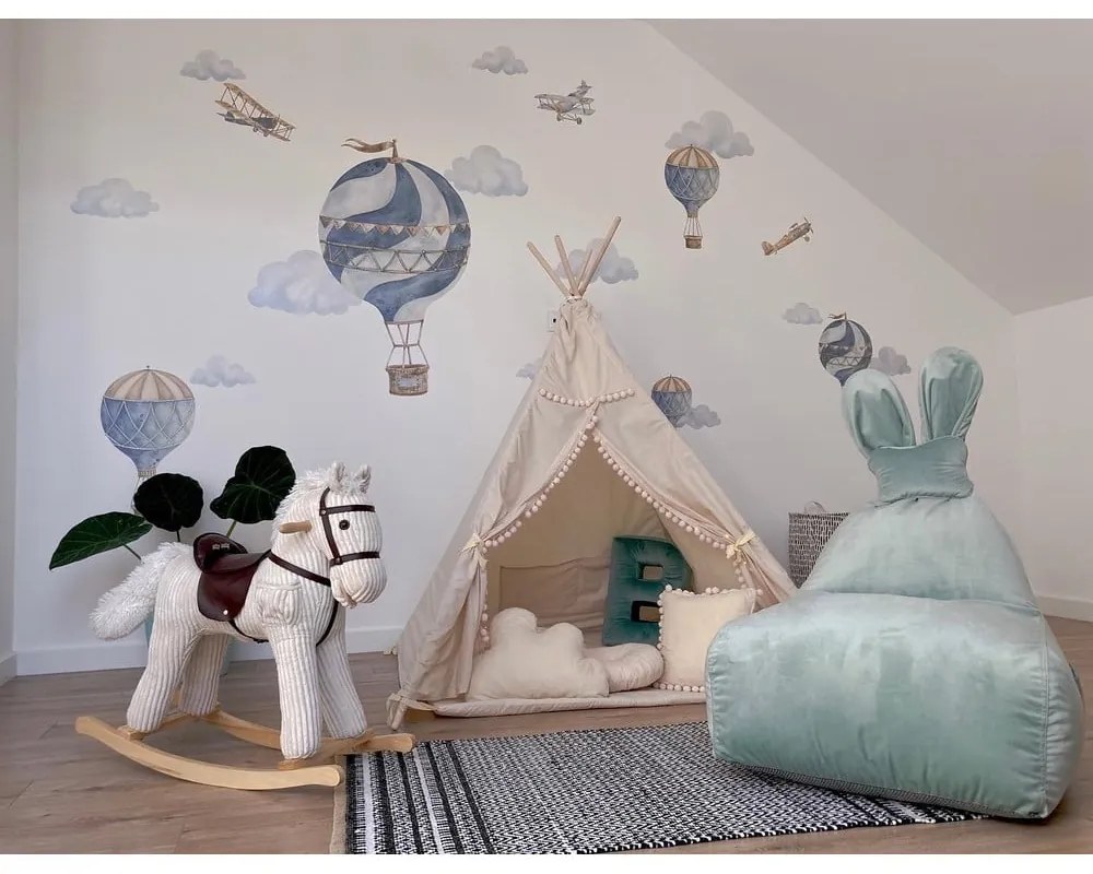 Miętowy dziecięcy worek do siedzenia Funny Bunny – The Brooklyn Kids