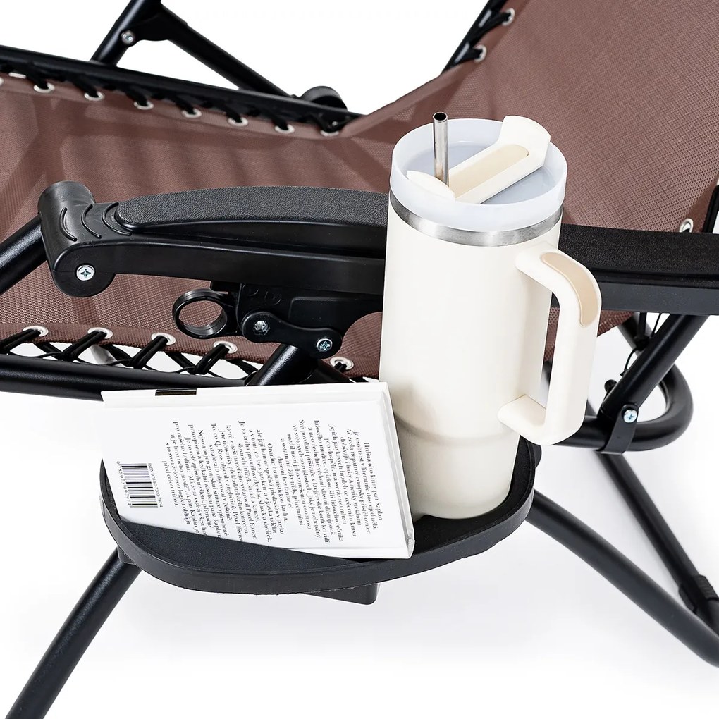 4Home Ogrodowe krzesło leżakowe Relax, brązowy