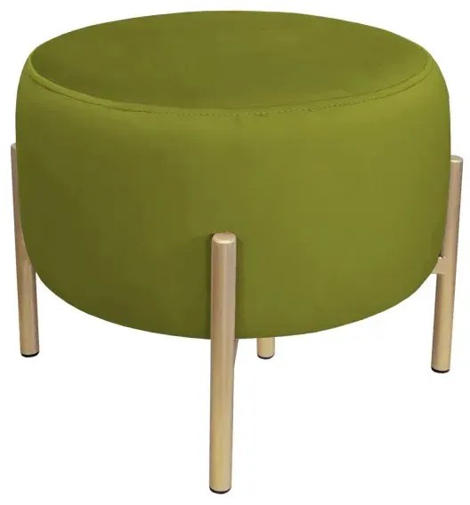 Pufa WILFRED BL VELVET oliwkowa/złota ATOS