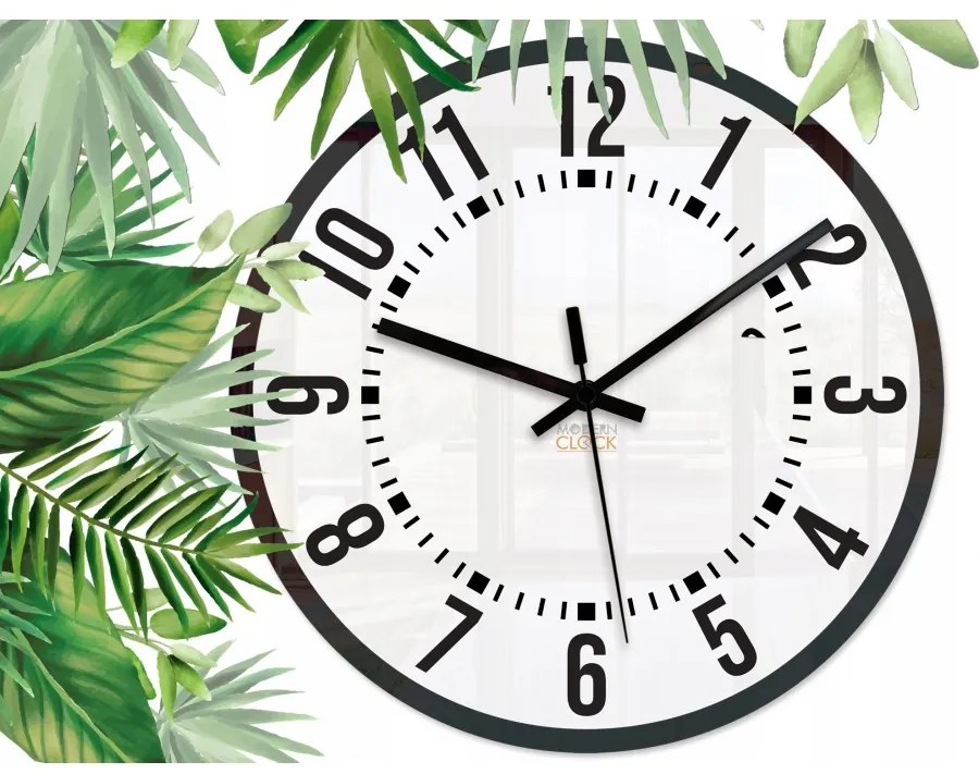 Zegar ścienny okrągły cichy klasyczny akrylowy na ścianę duże cyfry biały