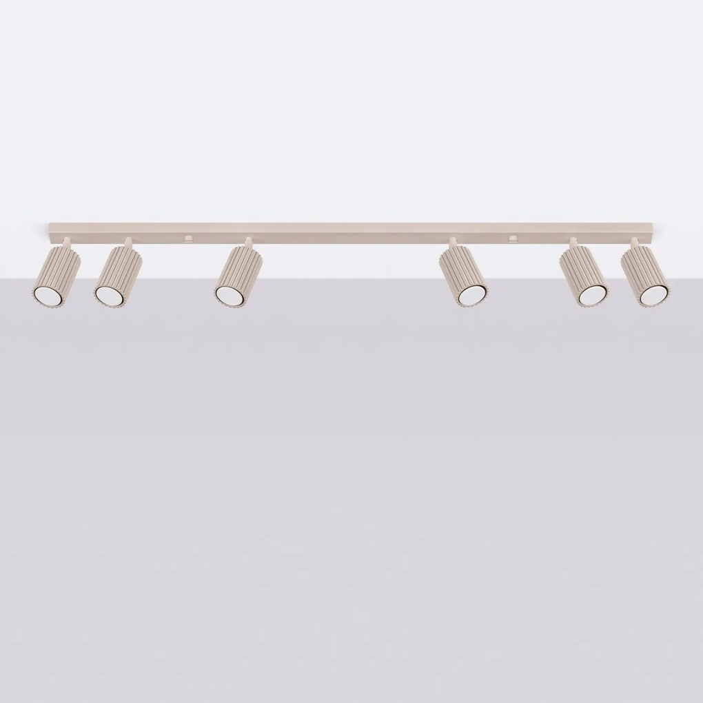 Listwa oświetleniowa 6-punktowa KARBON 6L taupe ryflowana SOLLUX  LIGHTING