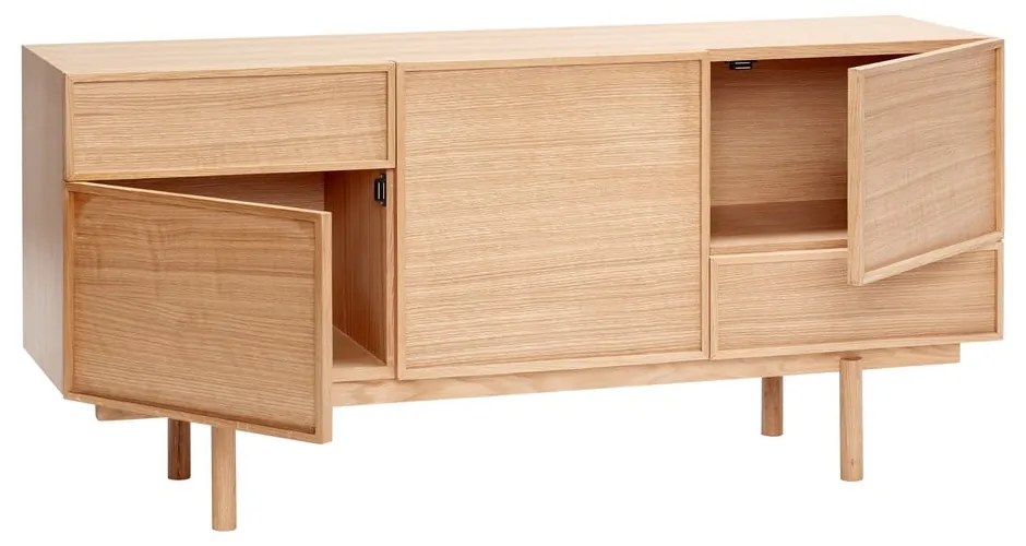 Niska komoda w dekorze dębu 140x65 cm Cube – Hübsch