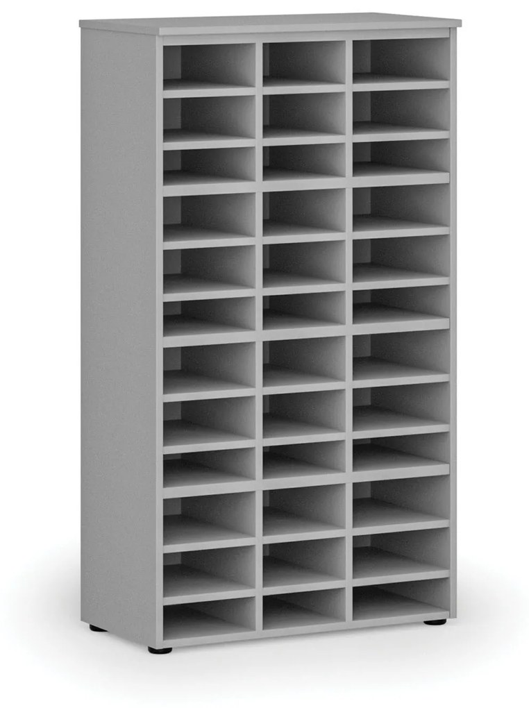 Regał sortujący PRIMO GRAY, 1434 x 800 x 420 mm, 36 przegród, szary