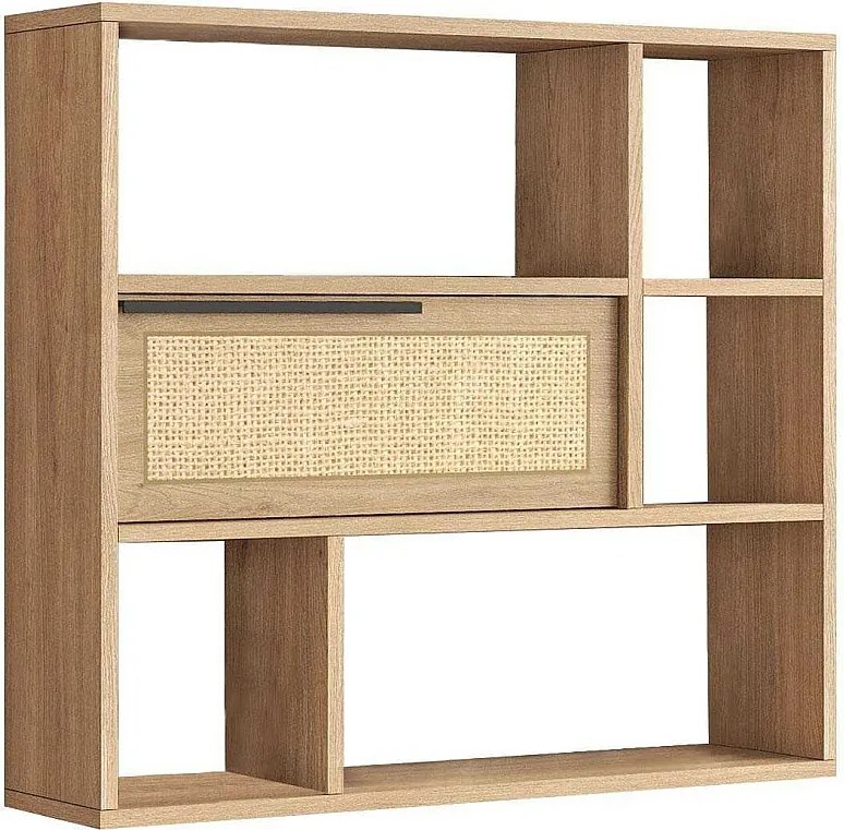 Elegancka półka ścienna, 90,1 cm x 81 cm x 22 cm | Płyta wiórowa pokryta melaminą w 100%, powłoka UV | Wykończenie matowe