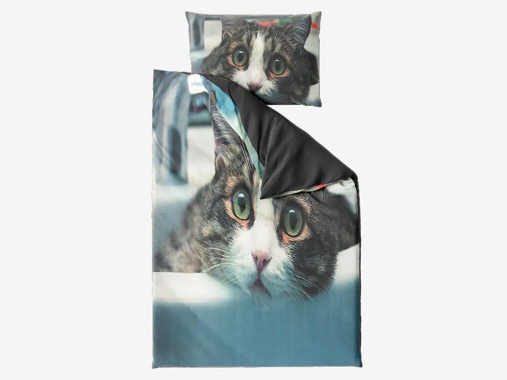 PrzytulneMieszkanie.pl PrzytulneMieszkanie.pl Pościel 3D KOT PRĘGOWANY Rozmiar pościeli: 70 x 90 cm | 140 x 200 cm