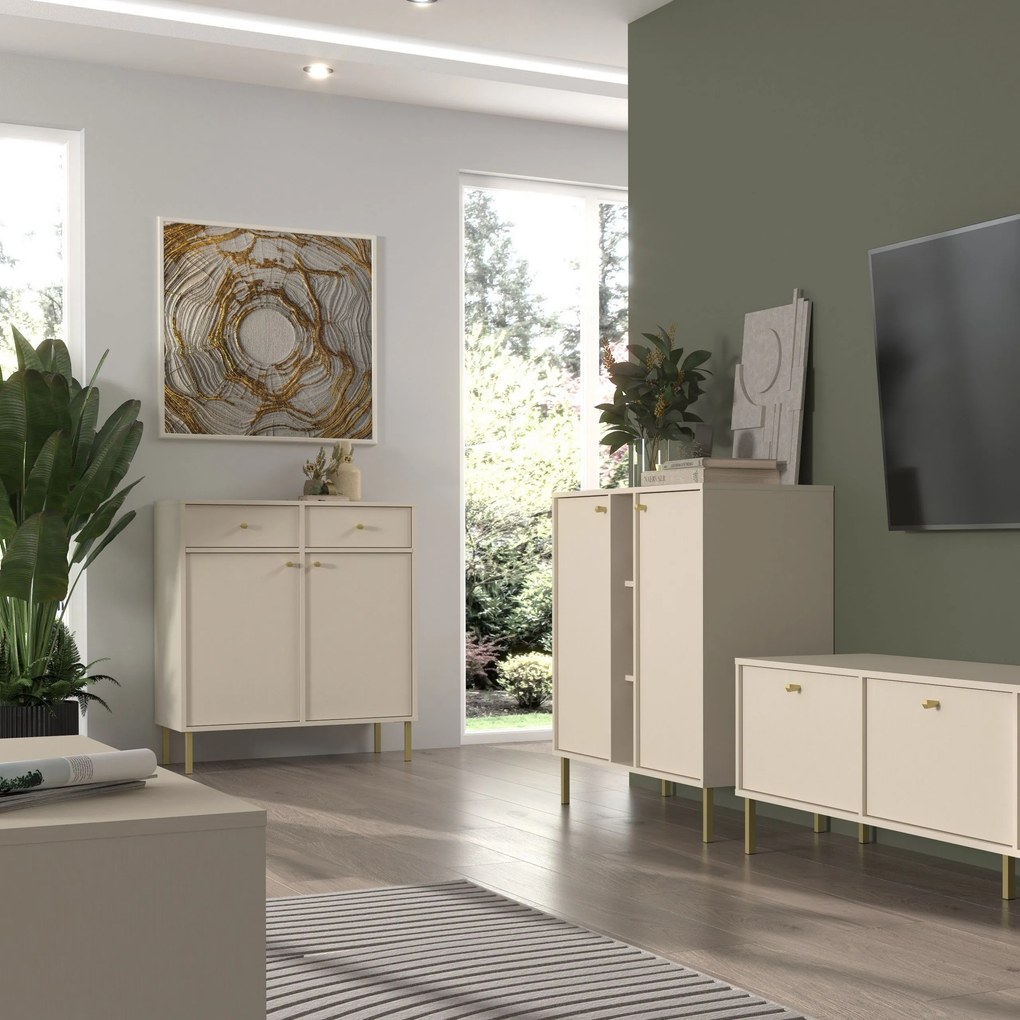 Komoda TORINO 84 cm do Salonu Sypialni Odcienie beżu