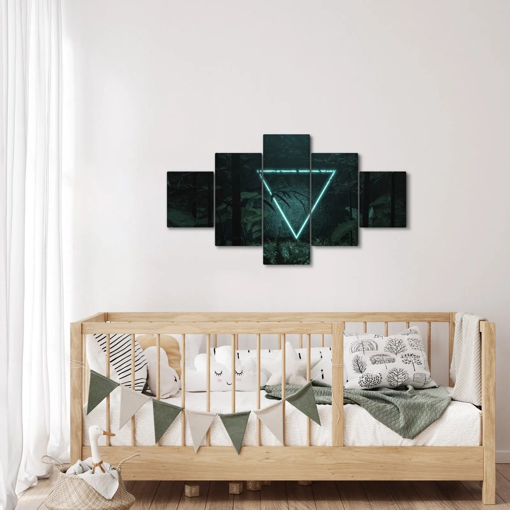 Obraz - Neonowy trójkąt w dżungli (125x70 cm)