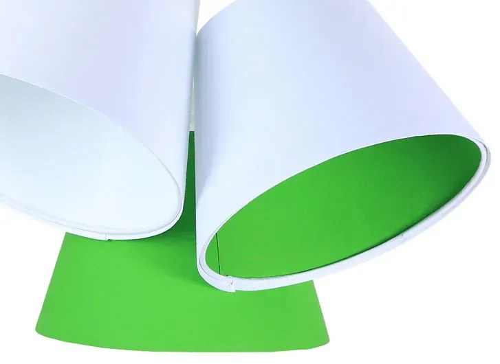 Biało-zielona potrójna lampa wisząca dziecięca K5-T70