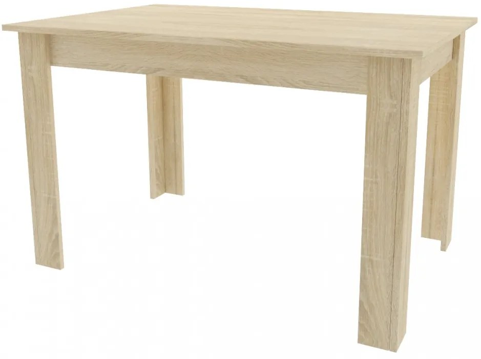 Zestaw jadalniany 1 + 4, stół UMEKO 120x80 cm dąb sonoma + różowe aksamitne krzesło KARA