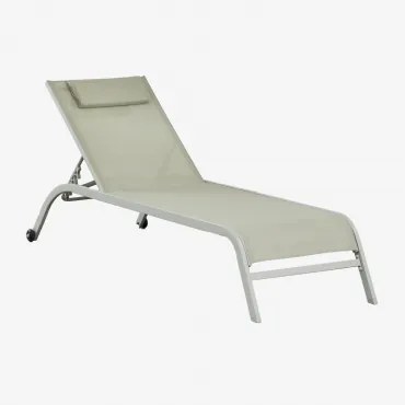 Leżak Z Regulowanym Oparciem Z Poduszką Therys Awokado - Sklum
