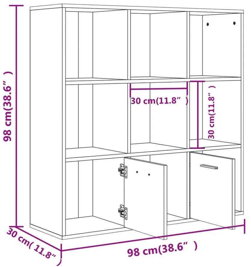Kwadratowy otwarty regał przydymiony dąb Z4-B83