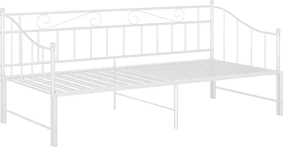Białe metalowe łóżko rozkładane 90x200 cm P4-A48
