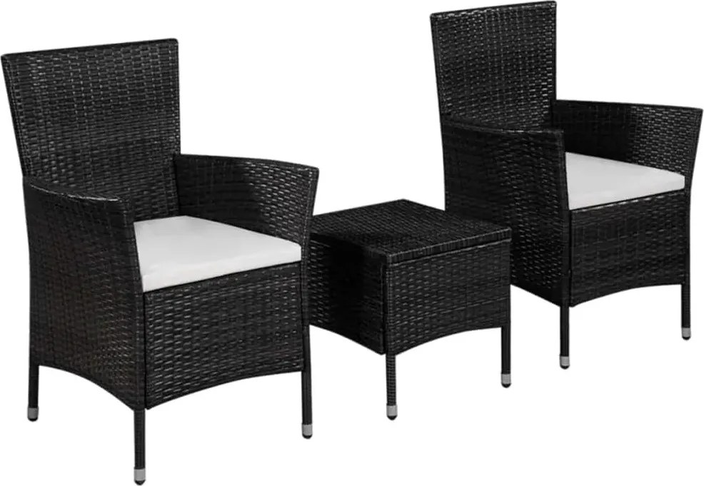 Czarny 3-częściowy zestaw mebli ogrodowych bistro G7-Z09