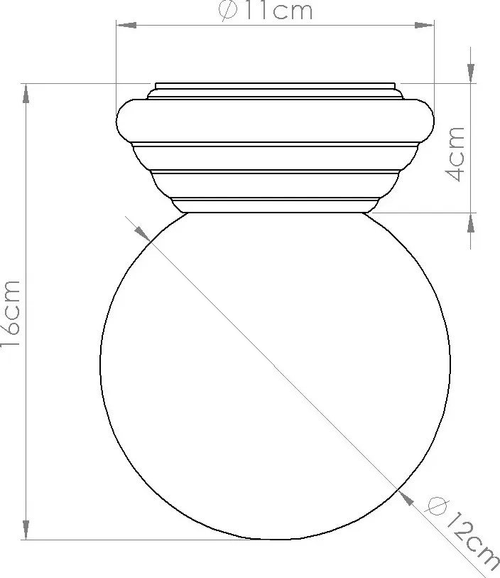 Żółty ścienny plafon z okragłym kloszem  R9-R09