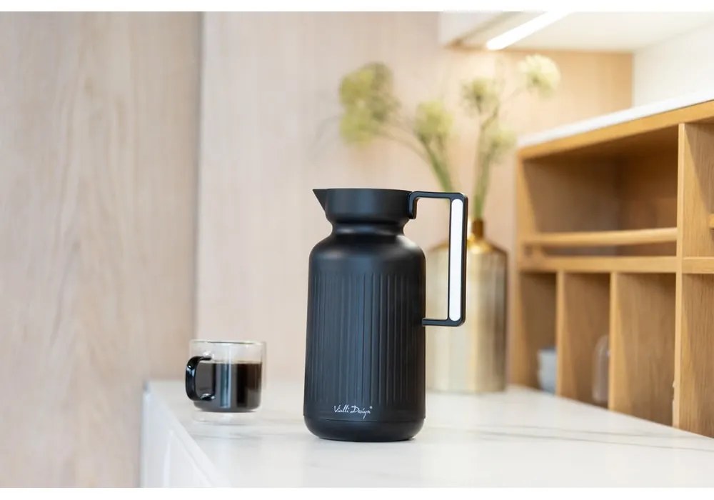 Termos w kolorze matowej czerni 1 l Lungo – Vialli Design