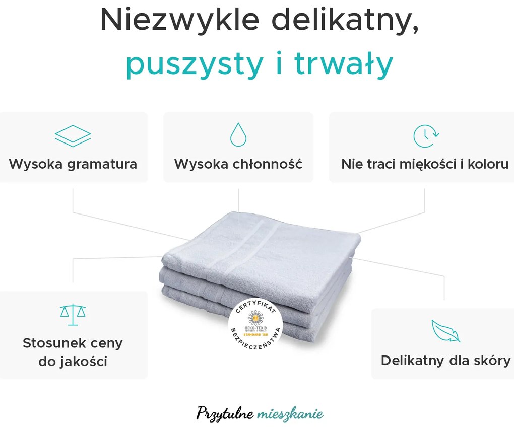 Ręcznik hotelowy Deluxe 100 x 150 cm biały, 100% bawełna
