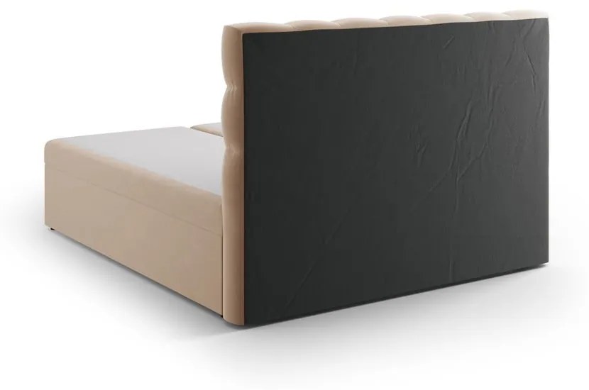 Jasnobrązowe łóżko boxspring ze schowkiem 160x200 cm Bali – Cosmopolitan Design