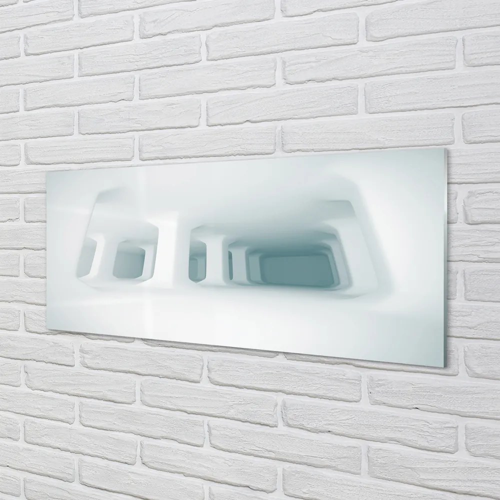 Panel szklany do Kuchni Trójwymiarowe Białe Filary