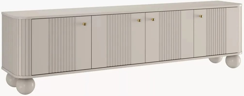 Szafka RTV Vesper 4D 187 cm - kaszmir / złote uchwyty / nogi kule
