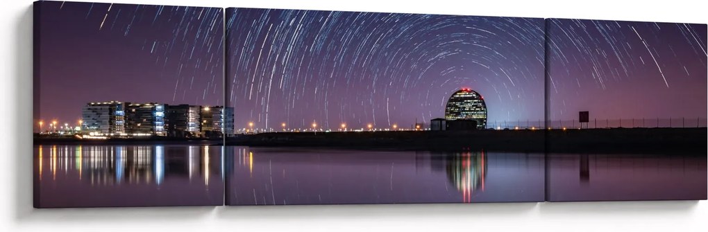 Obraz nocnego nieba z gwiazdami (170x50 cm)