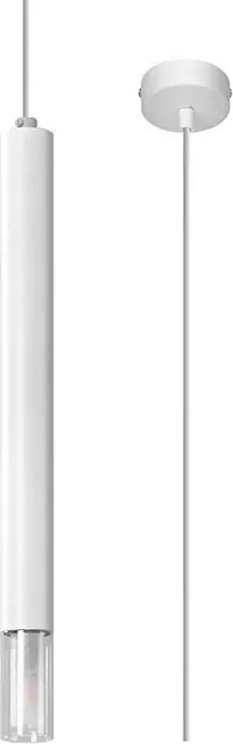 Biała punktowa lampa wisząca tuba - 6X S159 F4-C99