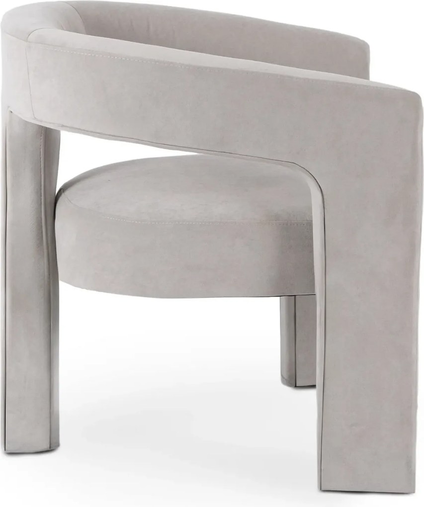 Szary fotel welurowy w stylu nowoczesnym P2-N86