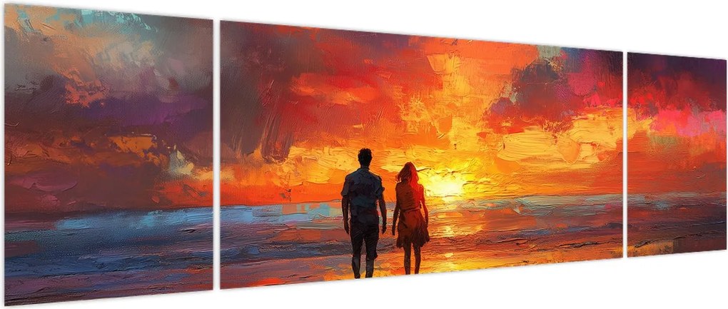 Obraz - Spacer po plaży (170x50 cm)