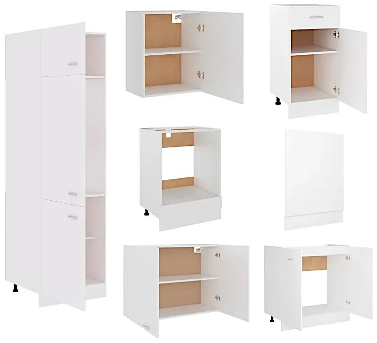 Zestaw białych nowoczesnych mebli kuchennych K8-B98