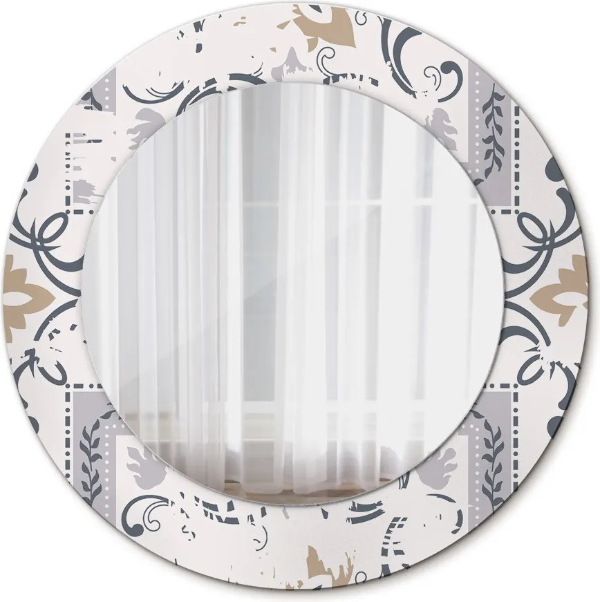 Lustro dekoracyjne okrągłe Płytki retro