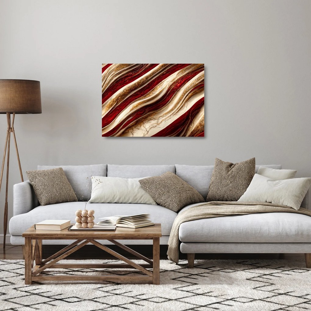 Obraz na szkle - Złoto - biała tekstura (70x50 cm)