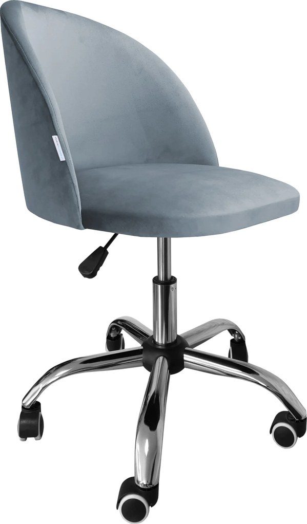 Fotel obrotowy COLIN krzesło biurowe fotel ergonomiczny do biurka : Kolor Stelaża - Chrom, Kolor tkaniny - VELVET - BL06, Typ siedziska - Siedzisko obrotowe 360°, Typ tkaniny - Velvet