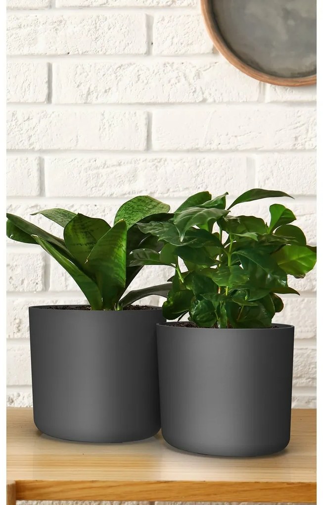 Gardenico Doniczka Lora antracyt, śr. 30 cm, śred. 30 cm